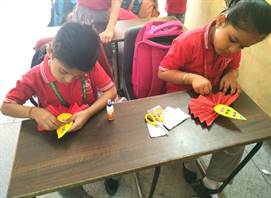 Std. I : Paper Diya Making Activity 